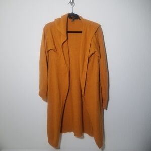 Forever 21 Mustard Hooded Cardigan